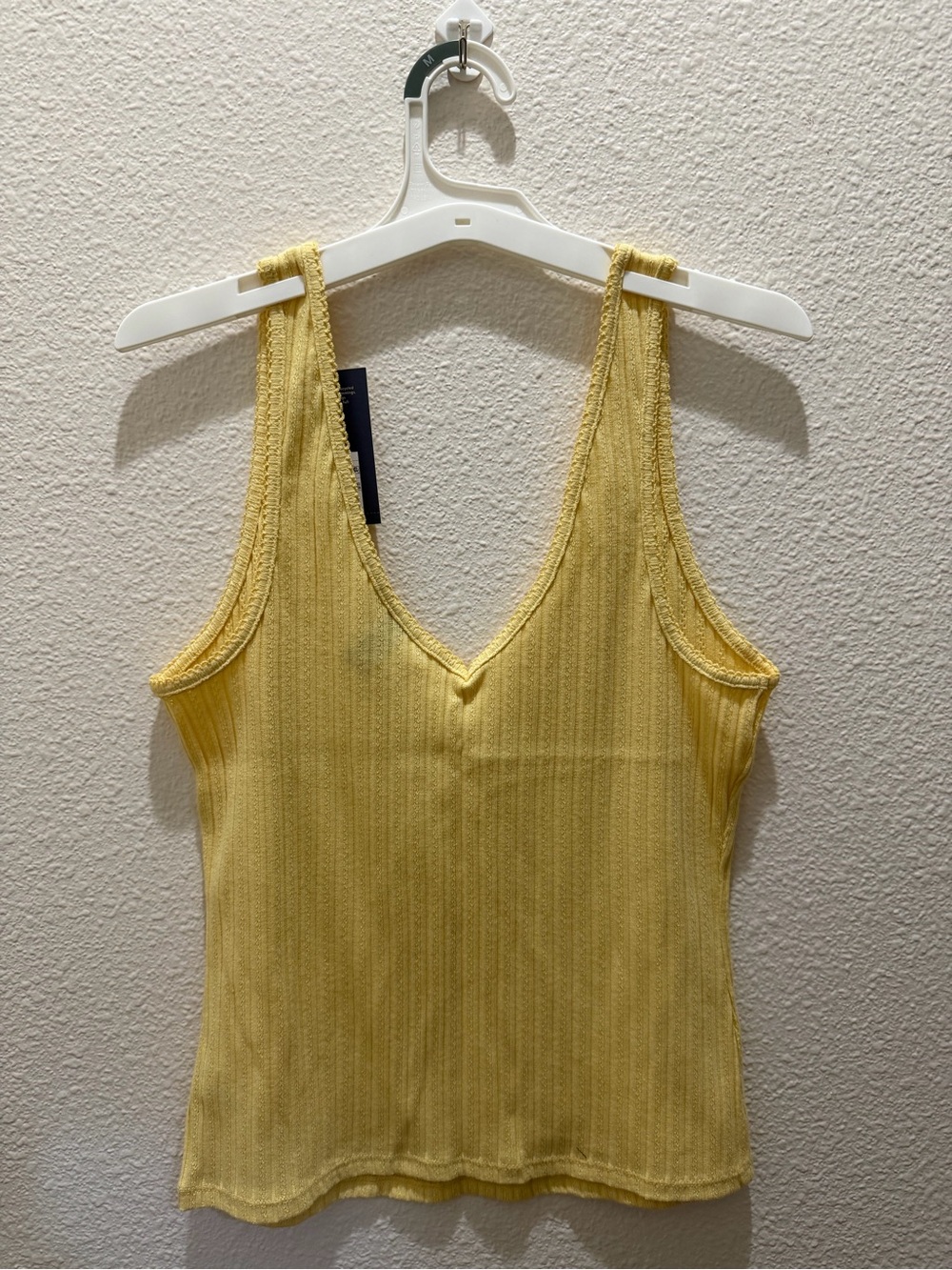 Universal Thread Yellow Ribbed V-Neck Camisole - Picture 2 of 2